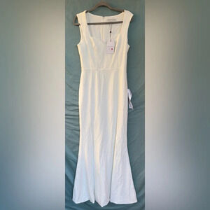 NWT DRESS THE POPULATION Monroe Side Slit Gown Dress $248 Sz MEDIUM WHITE Formal